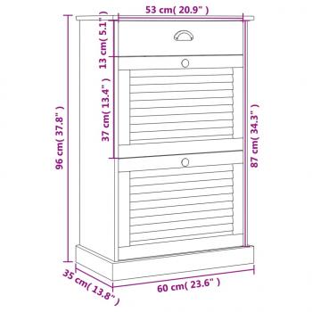 Schuhschrank VIGO 60x35x96 cm Massivholz Kiefer