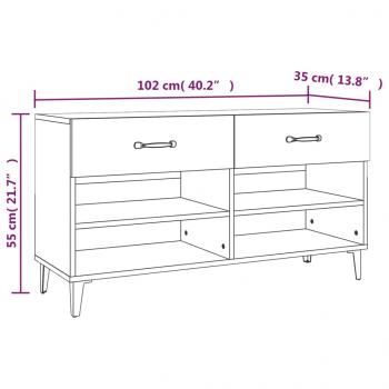 Schuhschrank Weiß 102x35x55 cm Holzwerkstoff