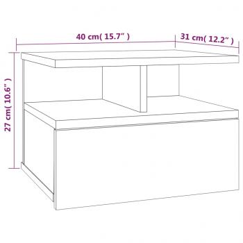 Nachttisch 2Stk. Hängend Grau Sonoma 40x31x27 cm Holzwerkstoff