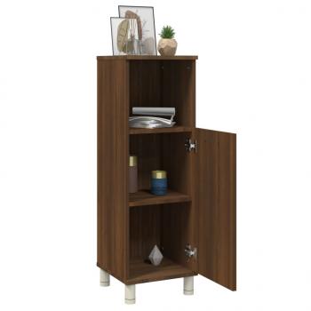 Badschrank Braun Eichen-Optik 30x30x95 cm Holzwerkstoff