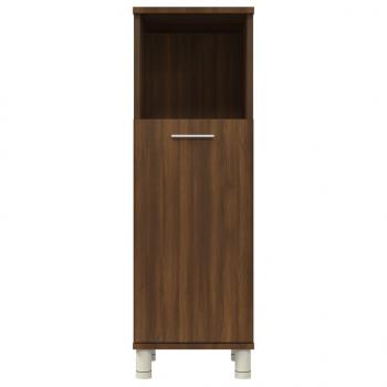 Badschrank Braun Eichen-Optik 30x30x95 cm Holzwerkstoff