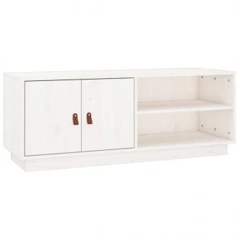 TV-Schrank Weiß 105x34x40 cm Massivholz Kiefer