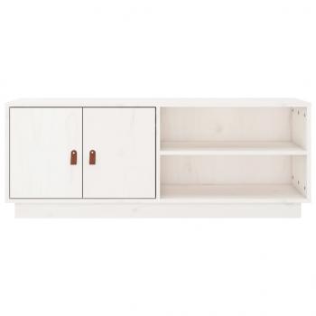 TV-Schrank Weiß 105x34x40 cm Massivholz Kiefer