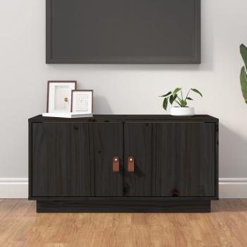 ARDEBO.de - TV-Schrank Schwarz 80x34x40 cm Massivholz Kiefer