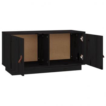 TV-Schrank Schwarz 80x34x40 cm Massivholz Kiefer