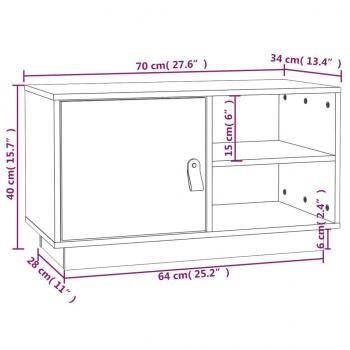 TV-Schrank Grau 70x34x40 cm Massivholz Kiefer