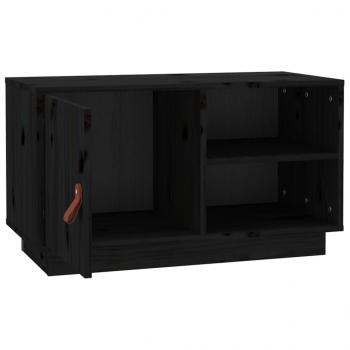 TV-Schrank Schwarz 70x34x40 cm Massivholz Kiefer