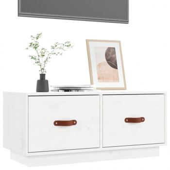 TV-Schrank Weiß 80x34x35 cm Massivholz Kiefer