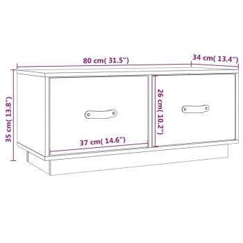 TV-Schrank Weiß 80x34x35 cm Massivholz Kiefer