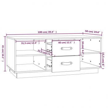 Couchtisch Honigbraun 100x50x41 cm Massivholz Kiefer