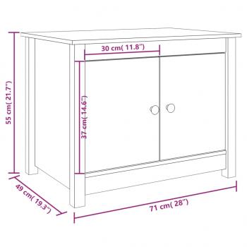 Couchtisch Schwarz 71x49x55 cm Massivholz Kiefer