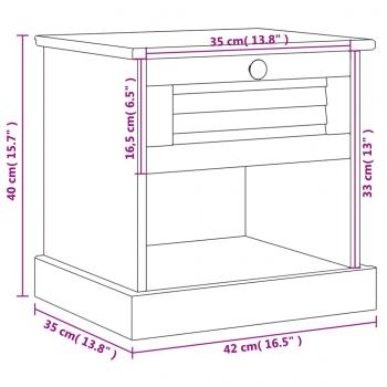 Nachttisch VIGO Grau 42x35x42 cm Massivholz Kiefer