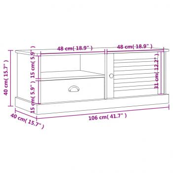 TV-Schrank VIGO 106x40x40 cm Massivholz Kiefer