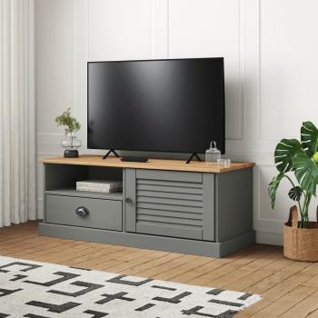 ARDEBO.de - TV-Schrank VIGO Grau 106x40x40 cm Massivholz Kiefer