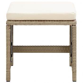 Gartenstühle mit Hocker 2 Stk. Poly Rattan Beige