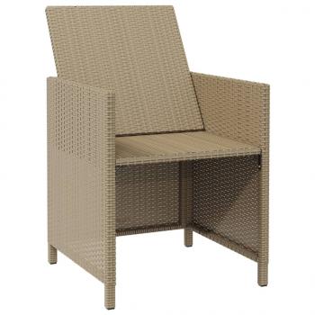 Gartenstühle mit Hocker 2 Stk. Poly Rattan Beige