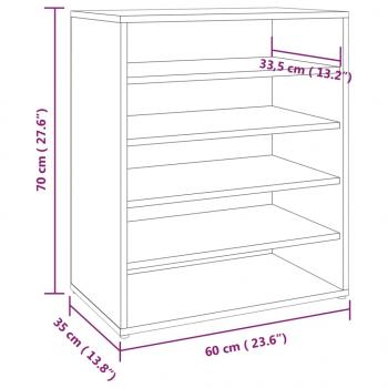 Schuhschrank Braun Eichen-Optik 60x35x70 cm Holzwerkstoff