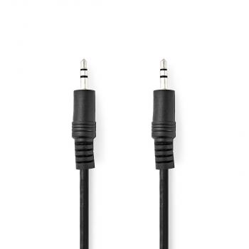 ARDEBO.de - Stereo-Audiokabel | 3.5 mm Stecker | 3.5 mm Stecker | Vernickelt | 0.50 m | Rund | Schwarz | Aufhänger