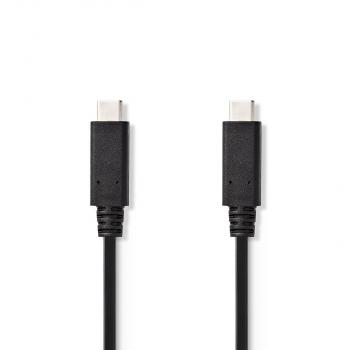 ARDEBO.de - USB-Kabel | USB 3.2 Gen 2 | USB-C? Stecker | USB-C? Stecker | 15 W | 10 Gbps | Vernickelt | 1.00 m | Rund | PVC | Schwarz | Aufhänger