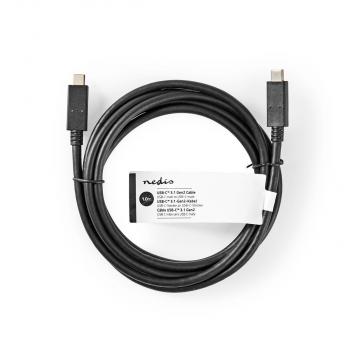 USB-Kabel | USB 3.2 Gen 2 | USB-C? Stecker | USB-C? Stecker | 15 W | 10 Gbps | Vernickelt | 1.00 m | Rund | PVC | Schwarz | Aufhänger (Menge: 30 je Bestelleinheit)