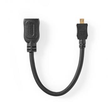 ARDEBO.de - High Speed ??HDMI ? Kabel mit Ethernet | HDMI? Micro Stecker | HDMI? Ausgang | 4K@30Hz | 10.2 Gbps | 0.20 m | Rund | ABS / PVC | Schwarz | Aufhänger