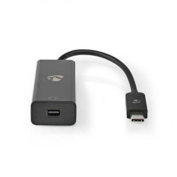 USB-C? Adapter | USB 3.2 Gen 1 | USB-C? Stecker | Mini DisplayPort Buchse | 8K@60Hz | 0.20 m | Rund | Vernickelt | PVC | Schwarz | Box