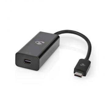 USB-C? Adapter | USB 3.2 Gen 1 | USB-C? Stecker | Mini DisplayPort Buchse | 8K@60Hz | 0.20 m | Rund | Vernickelt | PVC | Schwarz | Box