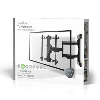 Vollbewegliche-TV-Wandhalterung | 37 - 80 " | maximal unterstützes Bildschirmgewicht: 50 kg | kippbar | drehbar | Minimaler Wandabstand: 70 mm | Maximaler Wandabstand: 650 mm | 3 Drehpunkt(e) | Stahl | Schwarz