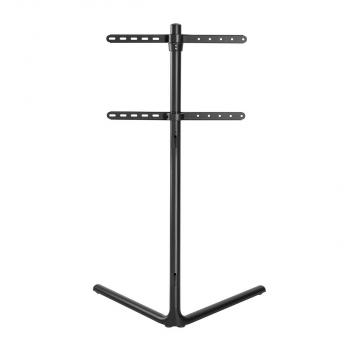 TV Bodenständer | 49 - 70 " | maximal unterstützes Bildschirmgewicht: 40 kg | V-shape Design | Anti-Kipp-Gurt | Schnappverschluss | Aluminium / Stahl | Schwarz