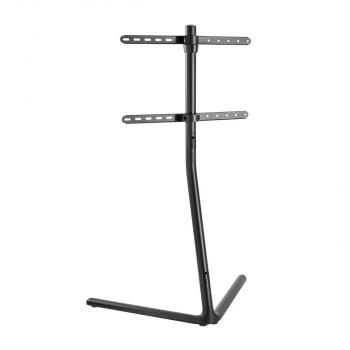 TV Bodenständer | 49 - 70 " | maximal unterstützes Bildschirmgewicht: 40 kg | V-shape Design | Anti-Kipp-Gurt | Schnappverschluss | Aluminium / Stahl | Schwarz