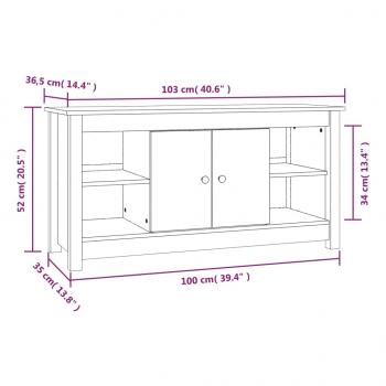 TV-Schrank Honigbraun 103x36,5x52 cm Massivholz Kiefer