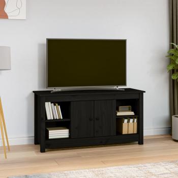 ARDEBO.de - TV-Schrank Schwarz 103x36,5x52 cm Massivholz Kiefer