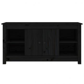 TV-Schrank Schwarz 103x36,5x52 cm Massivholz Kiefer