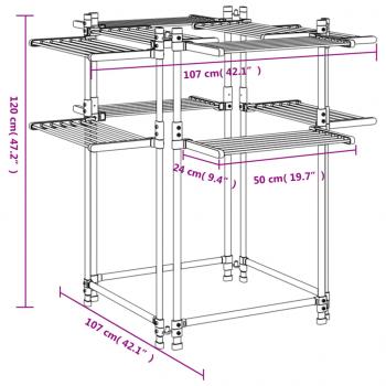 Wäschetrockner 107x107x120 cm Aluminium