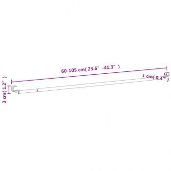 Gardinenstangen 2 Stk. Weiß und Silbern 60-105 cm Aluminium