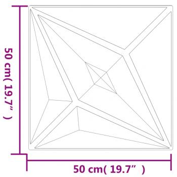 Wandpaneele 24 Stk. Weiß 50x50 cm XPS 6 m² Stern