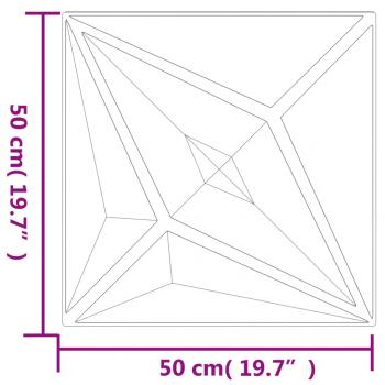 Wandpaneele 48 Stk. Weiß 50x50 cm XPS 12 m² Stern