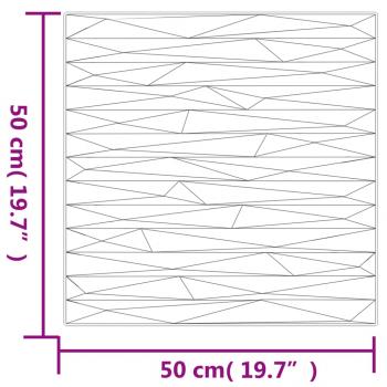 Wandpaneele 24 Stk. Schwarz 50x50 cm XPS 6 m² Stein