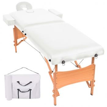 ARDEBO.de - Massageliege 2-Zonen Klappbar 10 cm Sitz Weiß