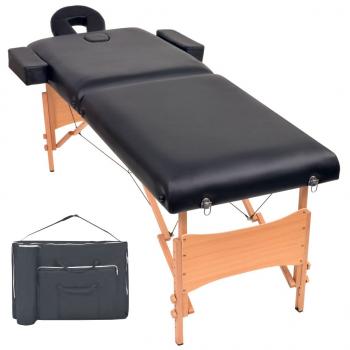 ARDEBO.de - Massageliege 2-Zonen Klappbar 10 cm Sitz Schwarz