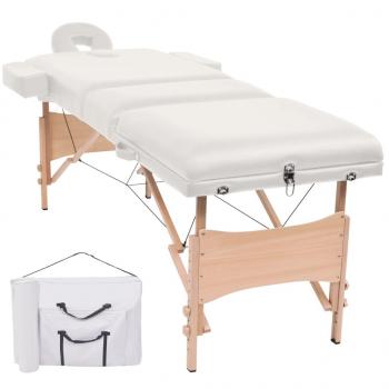 ARDEBO.de - Massageliege 3-Zonen Klappbar 10 cm Sitz Weiß