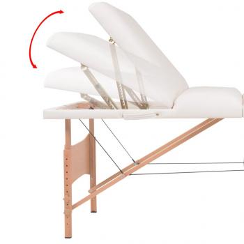 Massageliege 3-Zonen Klappbar 10 cm Sitz Weiß