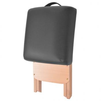 Massageliege 3-Zonen mit Hocker Klappbar 10 cm Sitz Schwarz