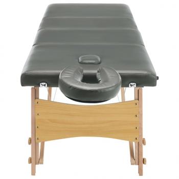 Massageliege 4-Zonen Holzgestell Anthrazit 186x68 cm