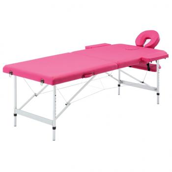 ARDEBO.de - Massageliege Klappbar 2-Zonen mit Aluminiumgestell Rosa