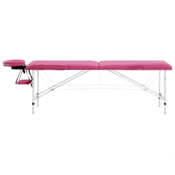 Massageliege Klappbar 2-Zonen mit Aluminiumgestell Rosa