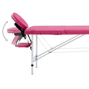 Massageliege Klappbar 2-Zonen mit Aluminiumgestell Rosa