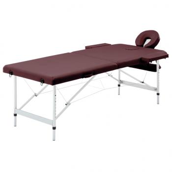 ARDEBO.de - Massageliege Klappbar 2-Zonen Aluminiumgestell Bordeaux-Lila