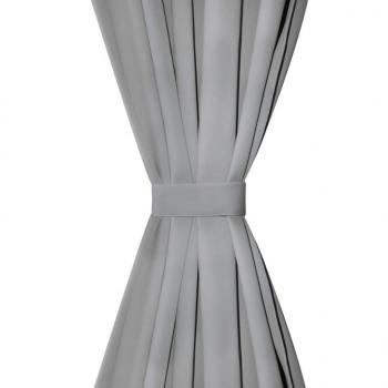 Vorhänge aus Mikro-Satin 2 Stk. mit Schlaufen 140×245 cm Grau