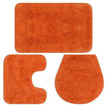 ARDEBO.de - Badematten-Set 3-tlg. Stoff Orange